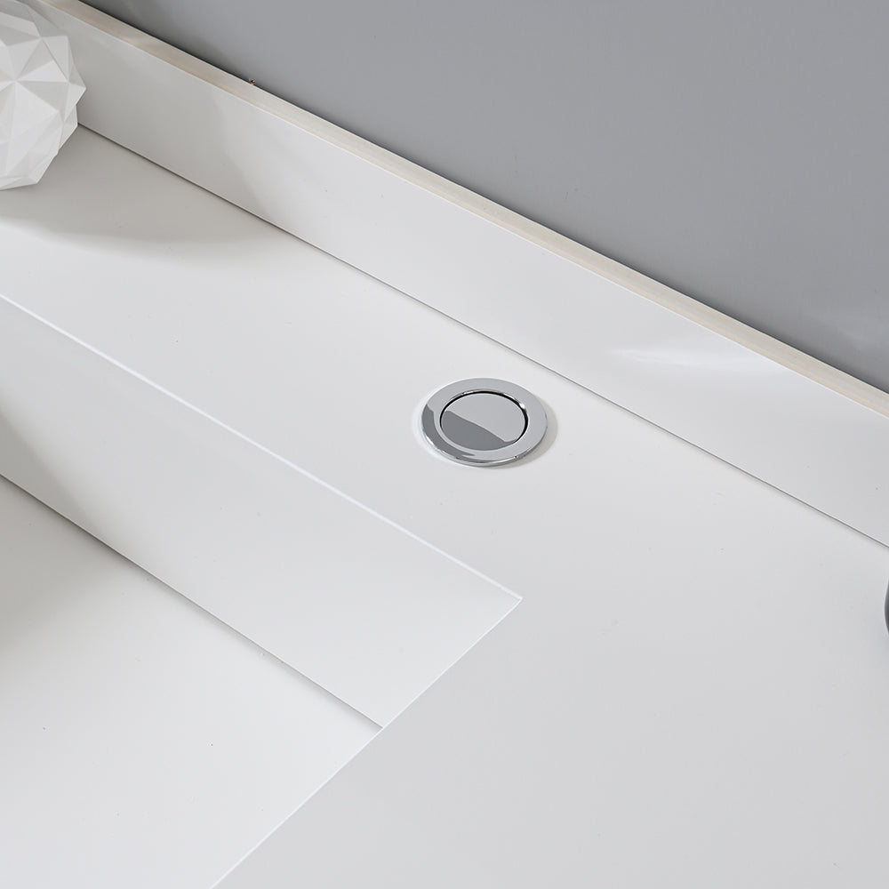 Meuble salle de bain double vasque blanche ROSA 140 cm + miroir