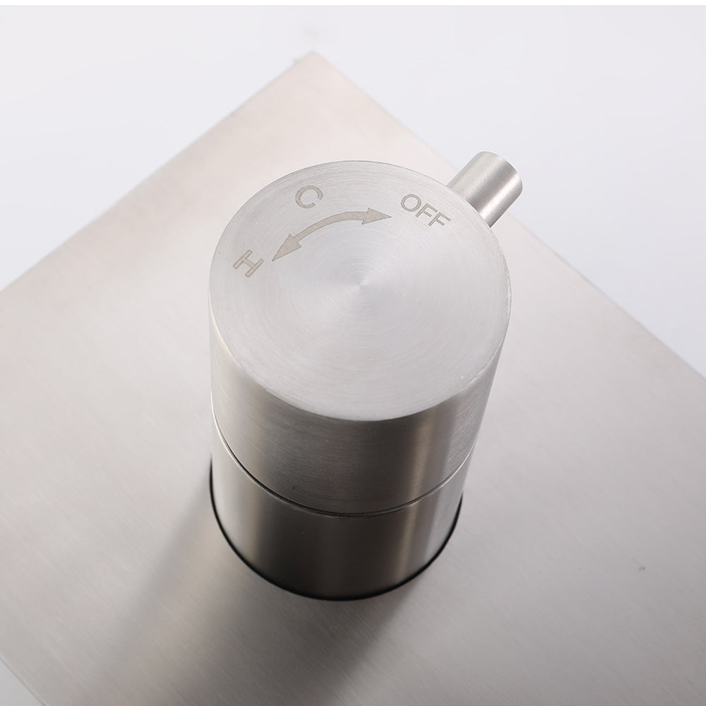 Mitigeur thermostatique colonne de douche acier brossé - Bellegno