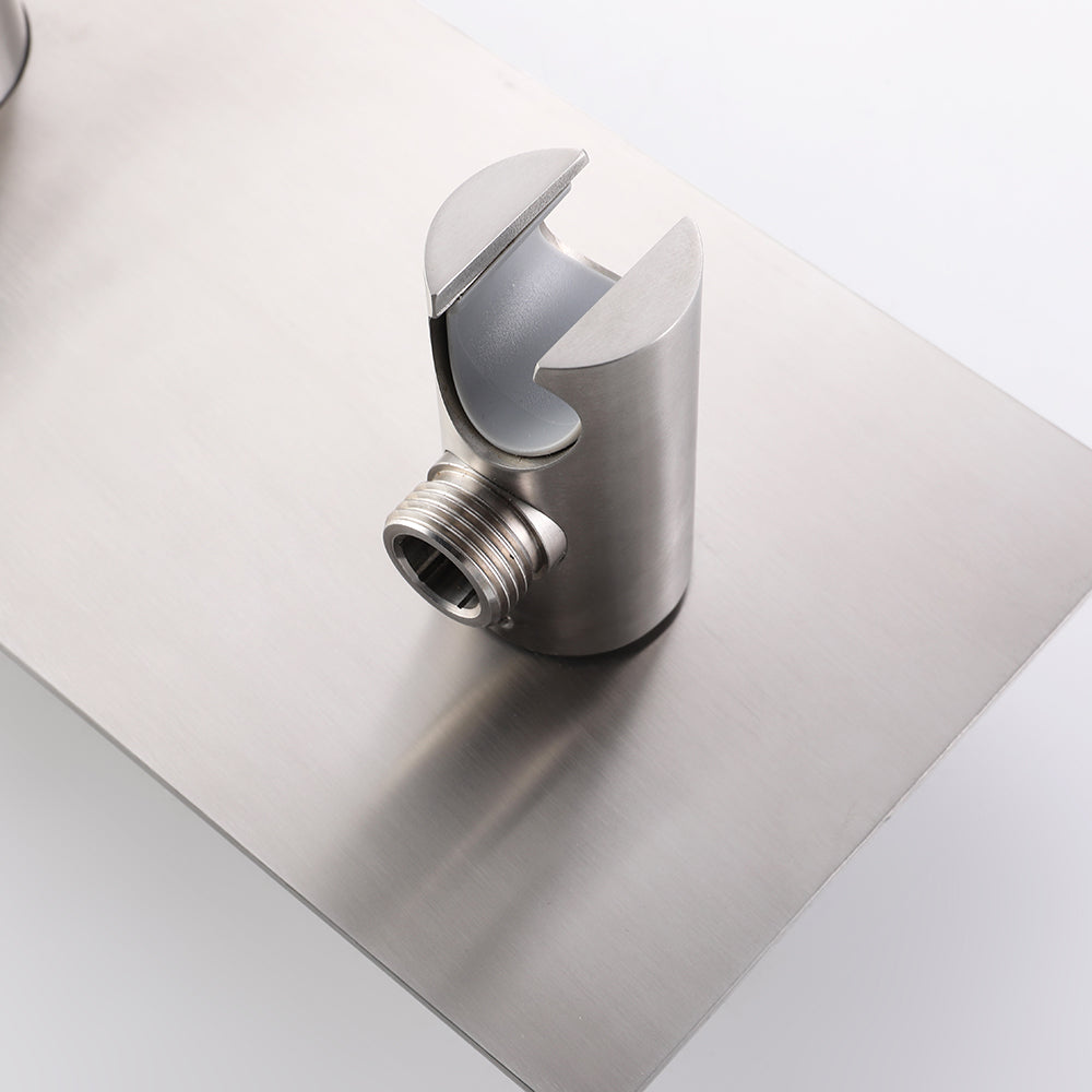 Support douchette colonne de douche acier brossé - Bellegno