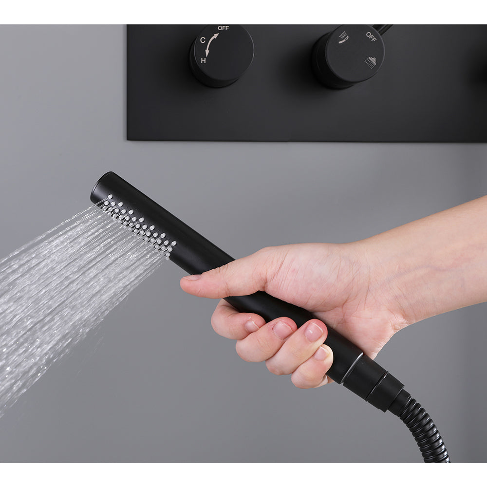 Douchette colonne de douche encastrable noir mat - Bellegno