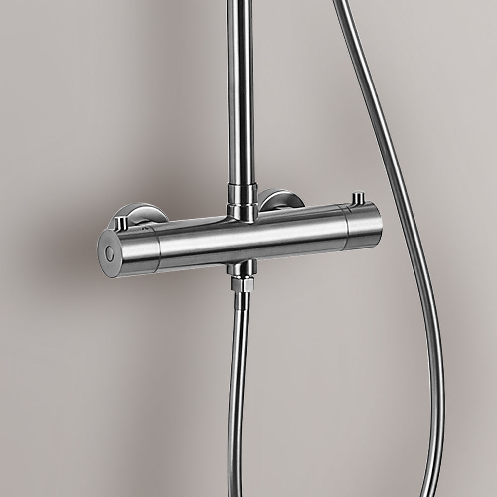 Mitigeur thermostatique colonne de douche acier brossé - Bellegno