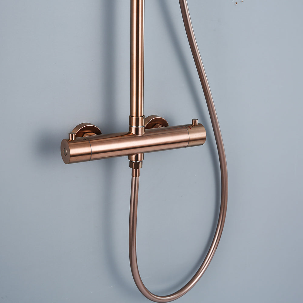 Mitigeur thermostatique colonne de douche cuivre brossé - Bellegno