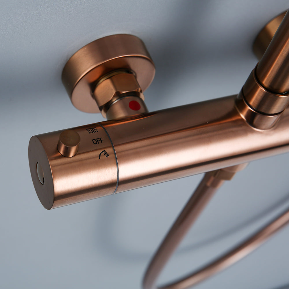 Mitigeur douche thermostatique cuivre brossé - Bellegno