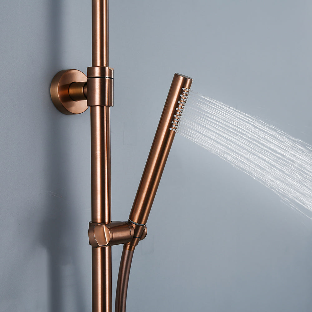 Douchette colonne de douche thermostatique cuivré brossé - Bellegno
