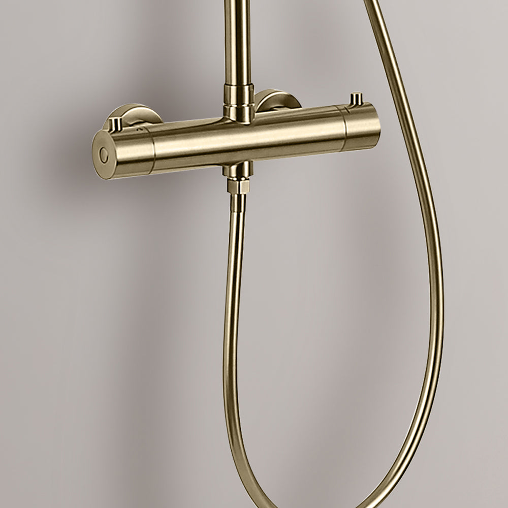 Mitigeur thermostatique colonne de douche or brossé - Bellegno