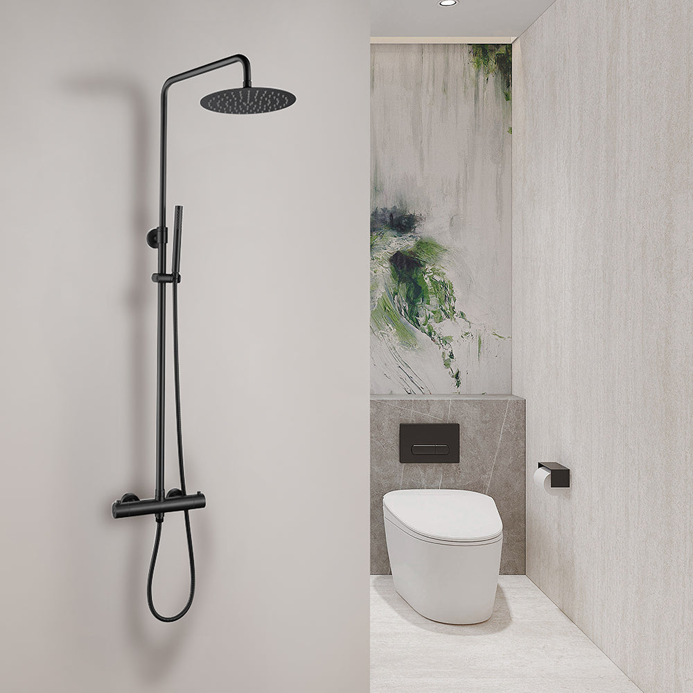 Colonne de douche thermostatique noir mat - Bellegno