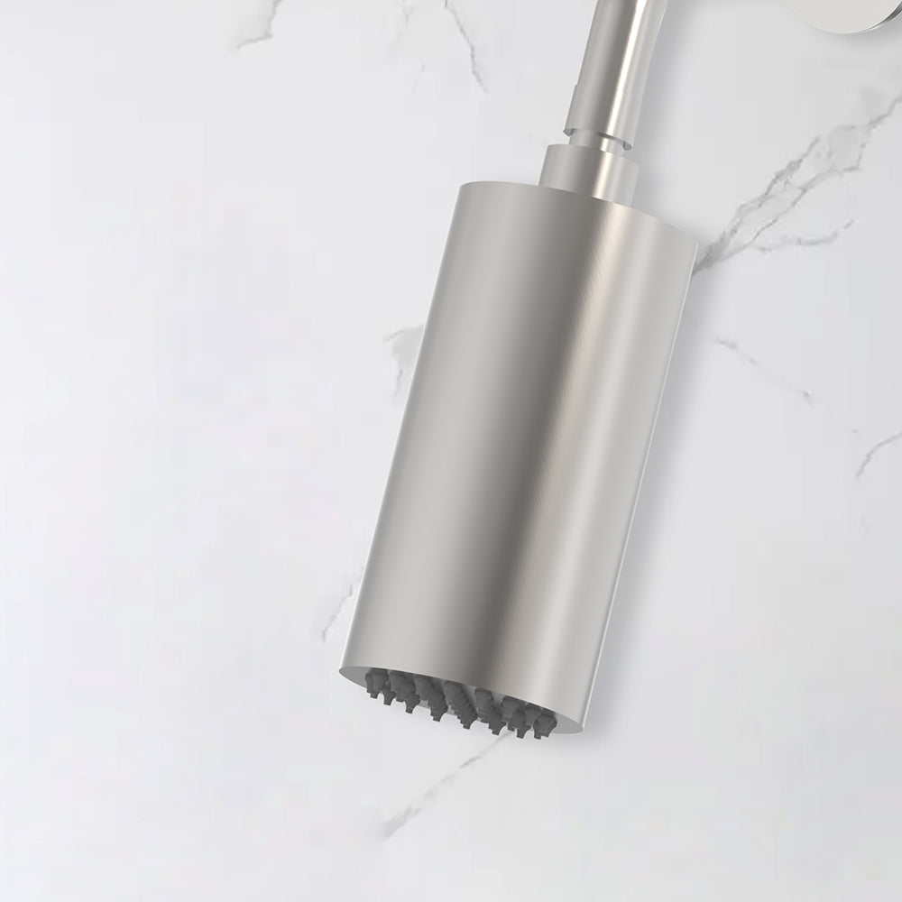Zoom pommeau de douche mural acier brossé - Bellegno