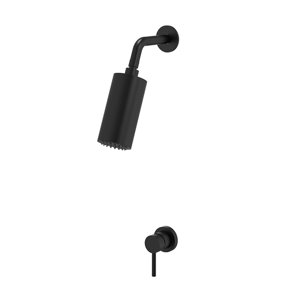 Pommeau de douche mural encastrable et mitigeur noir mat - Bellegno