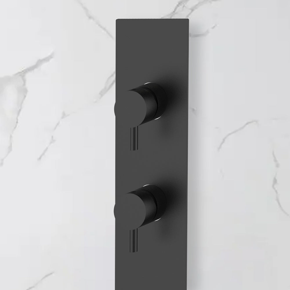 Mitigeur thermostatique colonne de douche encastrable noir mat - Bellegno