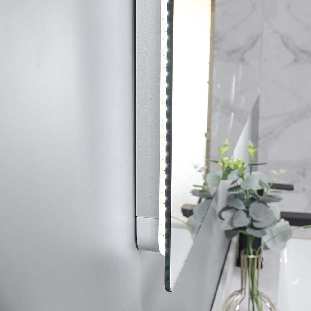 Meuble salle de bain double vasque blanche MAKEDA 120 cm + miroir