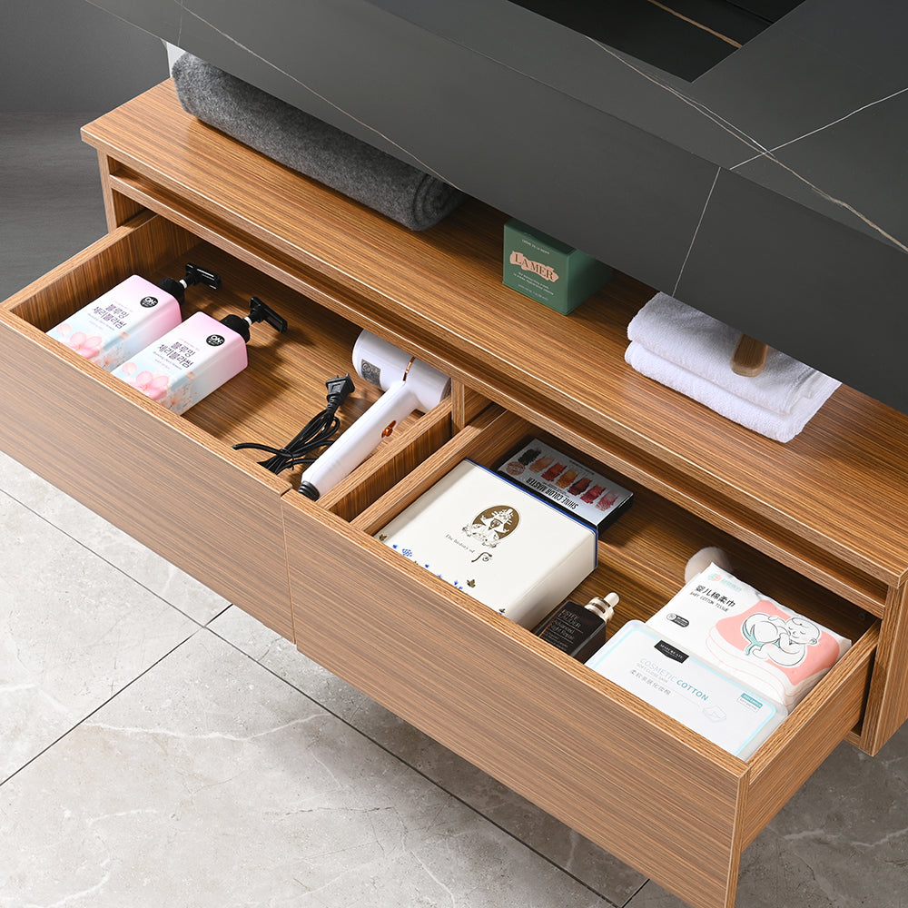 Meuble sous vasque salle de bain avec nombreux rangements - Bellegno