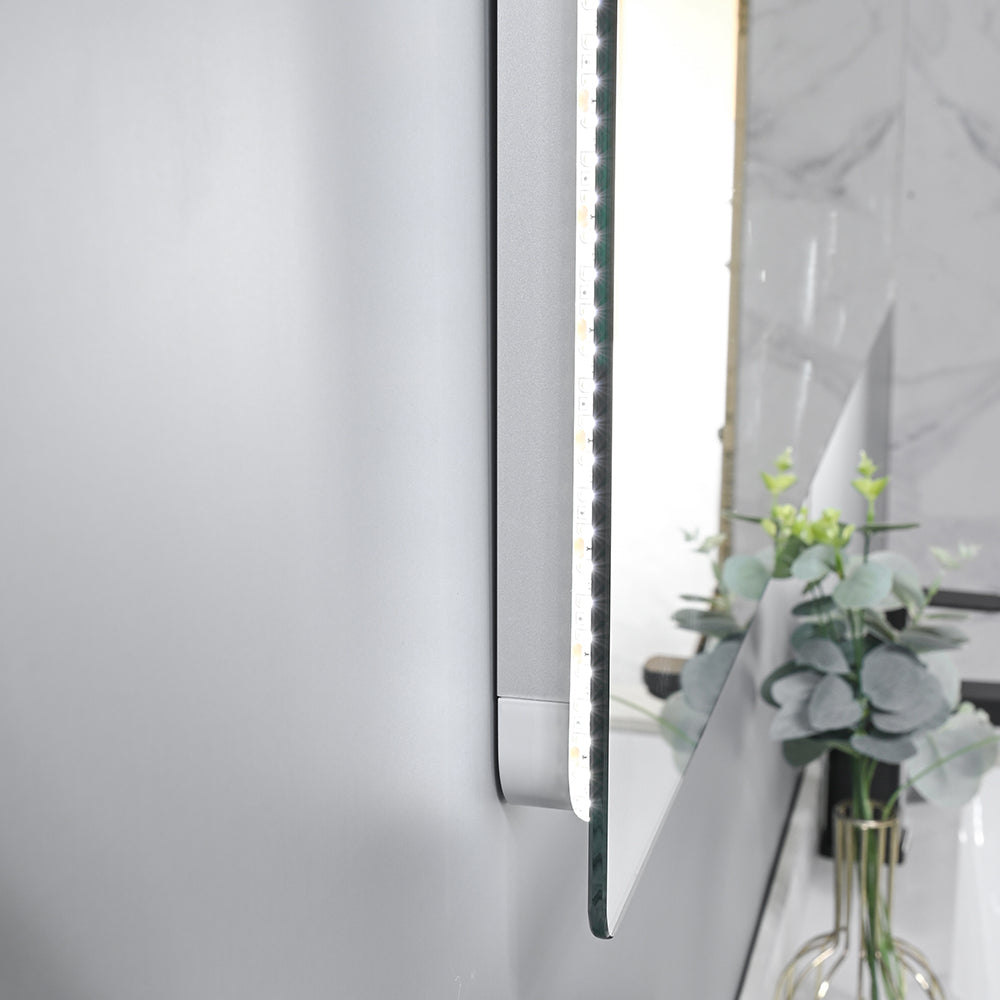 Miroir salle de bain rectangulaire 135x60 cm avec éclairage LED