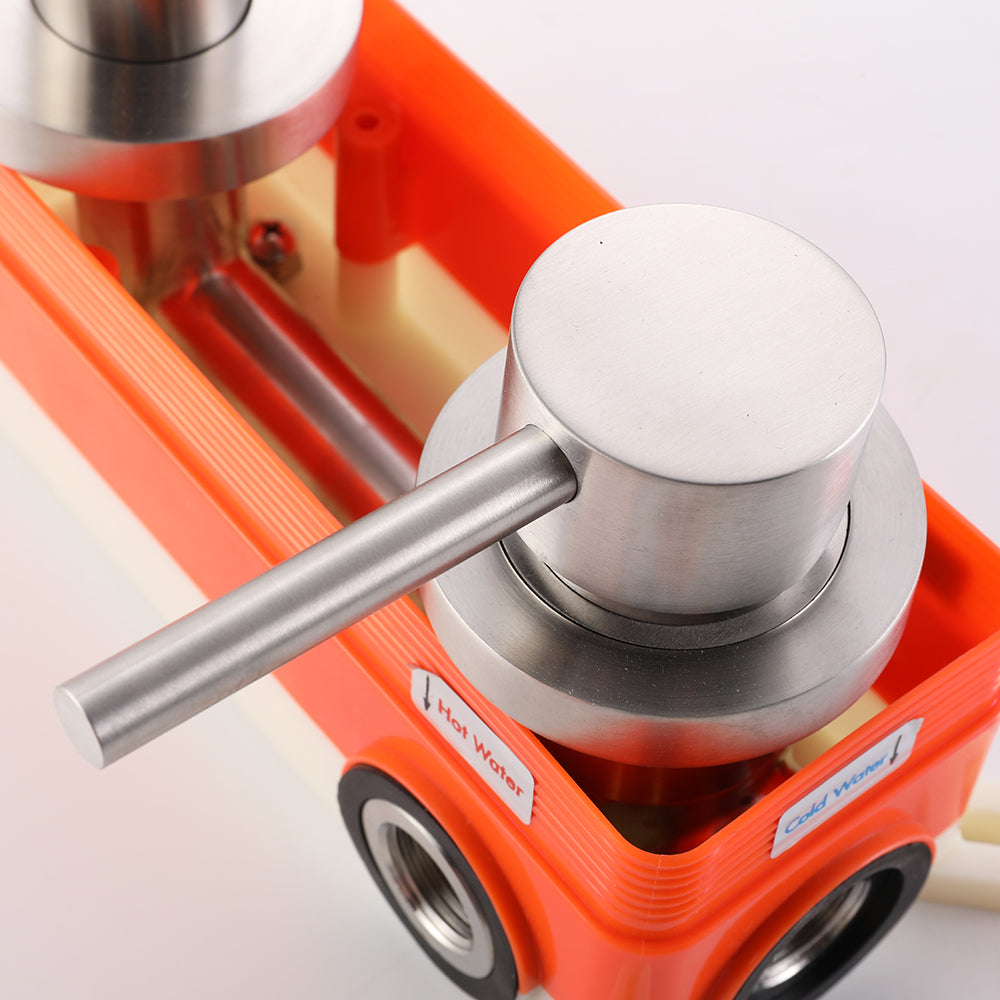 MURO concealed basin mixer tap brushed steel