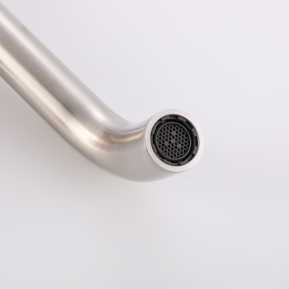 MURO concealed basin mixer tap brushed steel