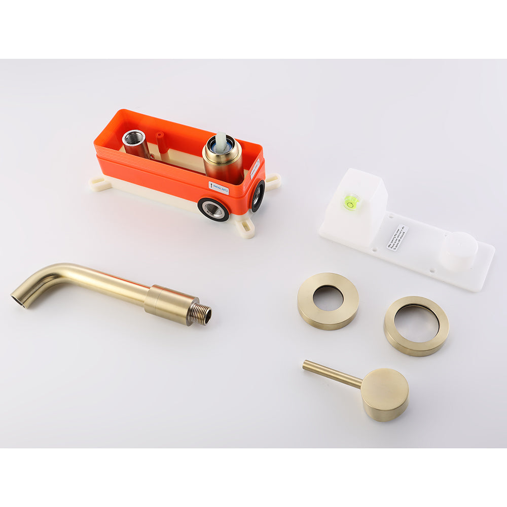 MURO brushed gold concealed basin mixer tap