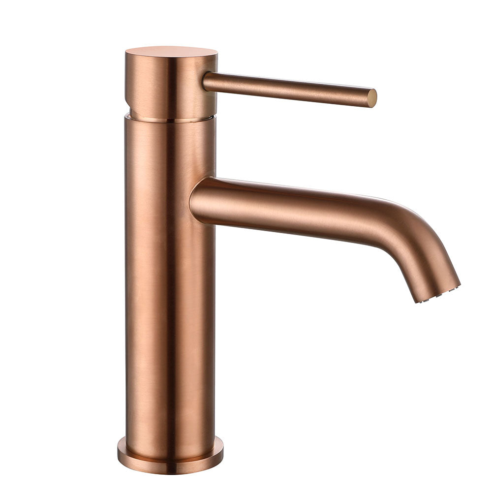 Robinet mitigeur lavabo thermostatique H18 cm cuivre brossé - Bellegno