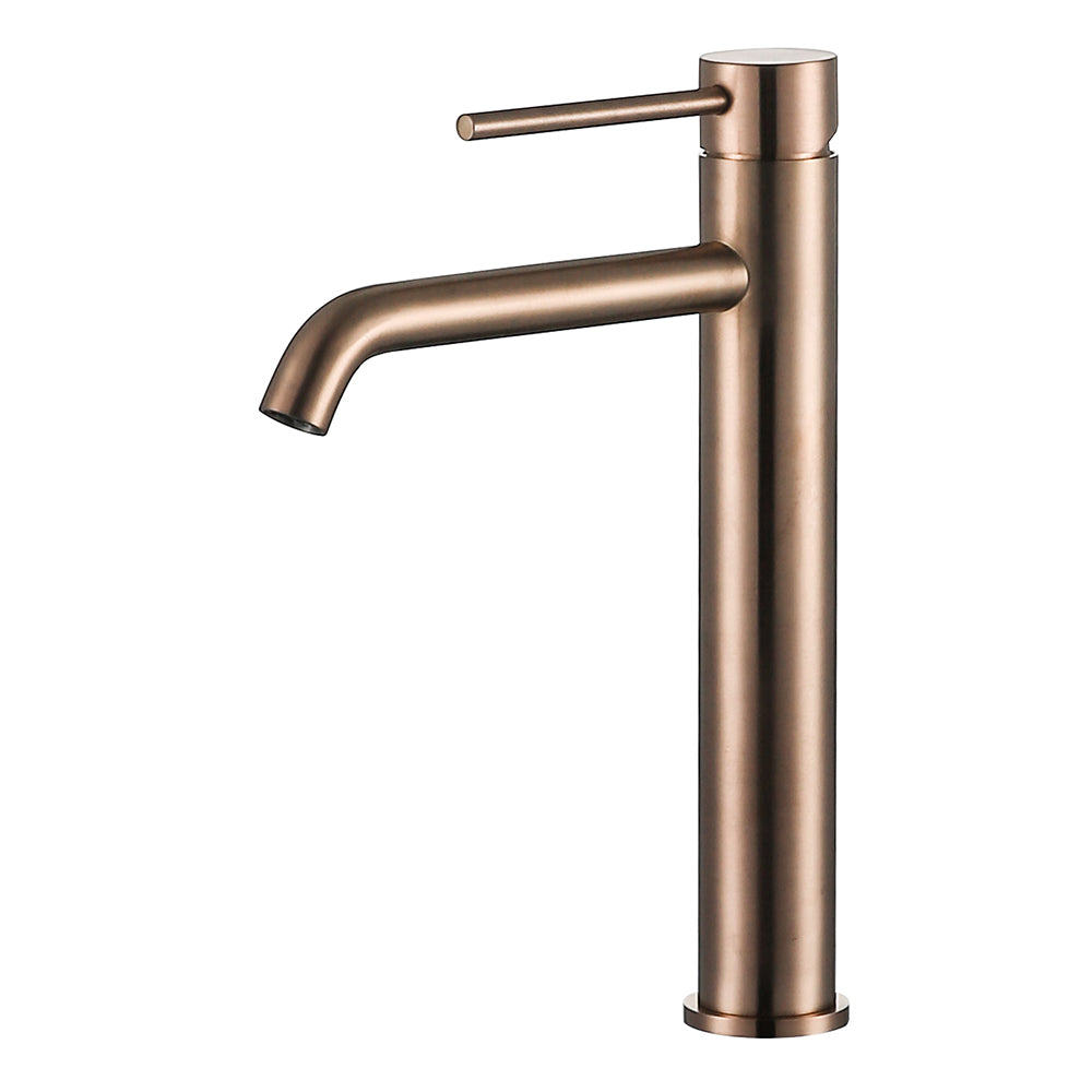 Robinet mitigeur lavabo thermostatique H28 cm cuivre brossé - Bellegno