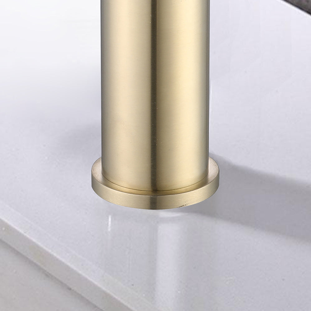 PICCOLA brushed gold thermostatic basin mixer tap