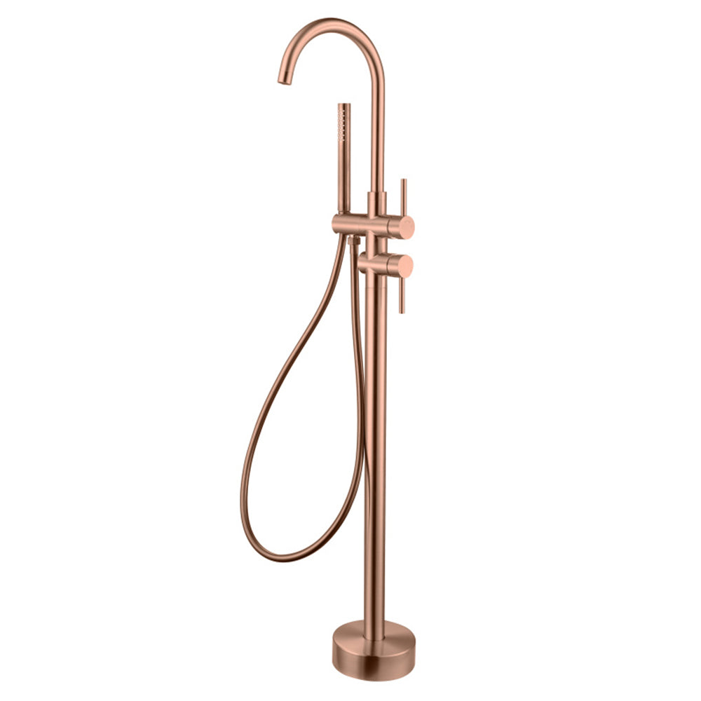 Robinet mitigeur de baignoire sur pied cuivre brossé - Bellegno