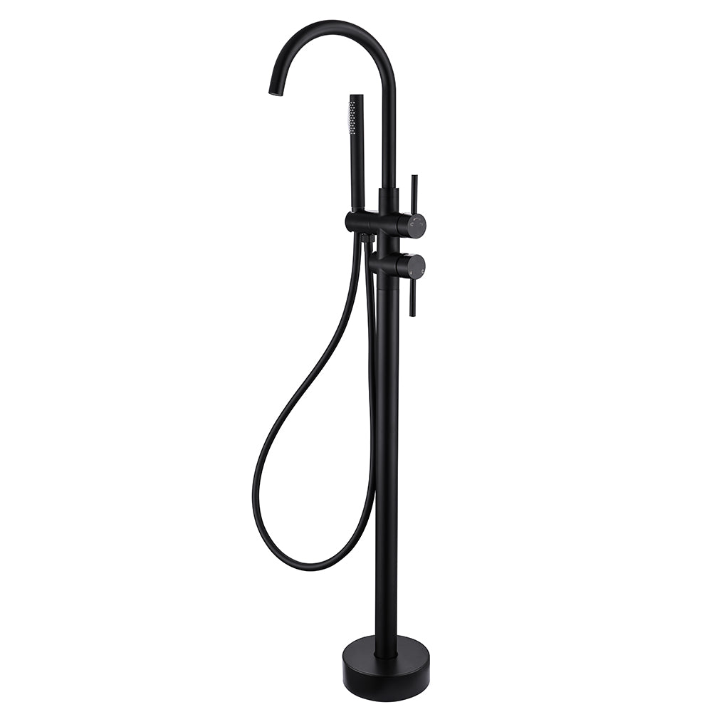 Robinet mitigeur de baignoire sur pied noir mat - Bellegno