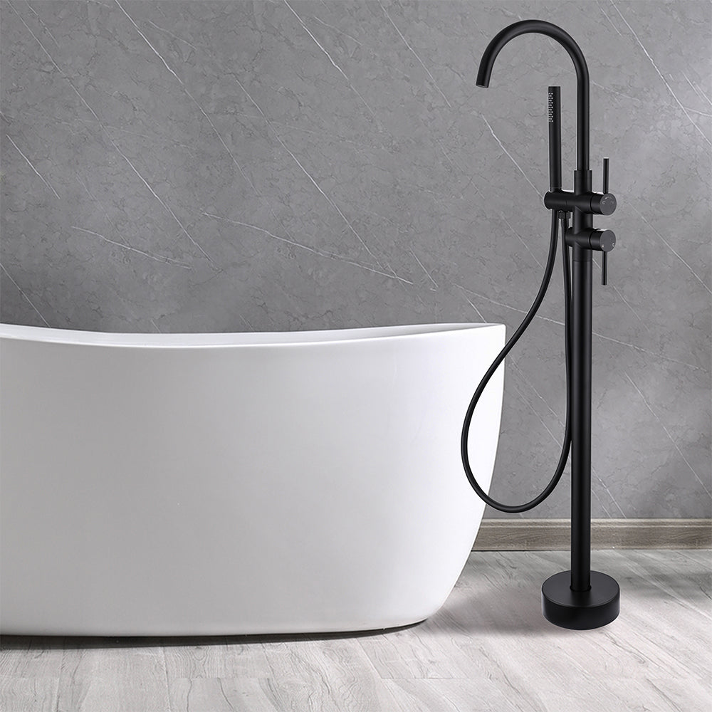 Robinet mitigeur de baignoire sur pied noir mat - Bellegno