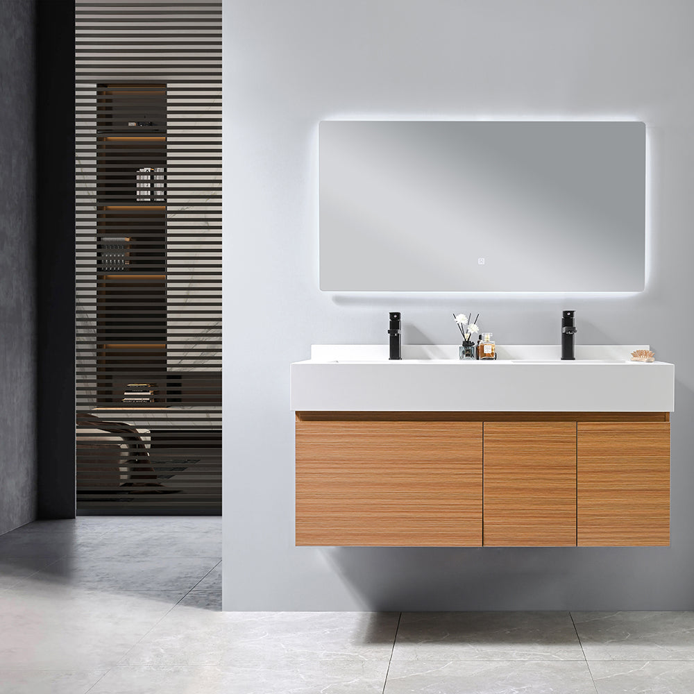 Meuble salle de bain double vasque blanche VALENTINA 120 cm + miroir