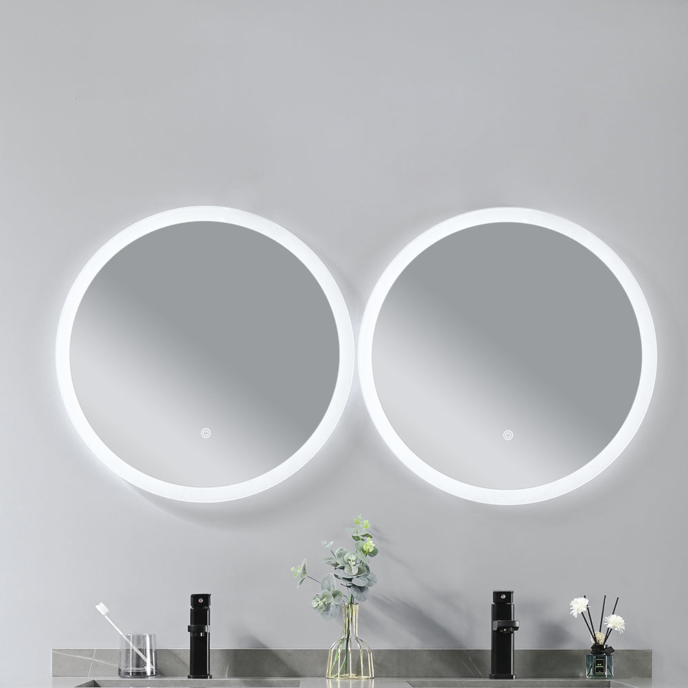 Miroir salle de bain rond avec éclairage LED - Bellegno