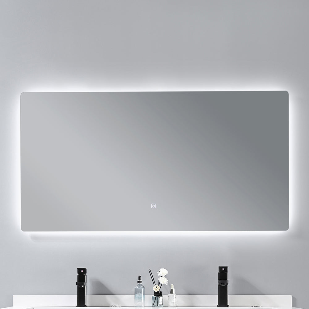 Miroir salle de bain rectangulaire 135x60 cm avec éclairage LED