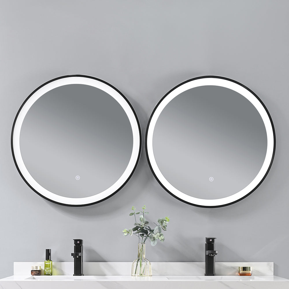 Miroir salle de bain rond avec éclairage LED - Bellegno